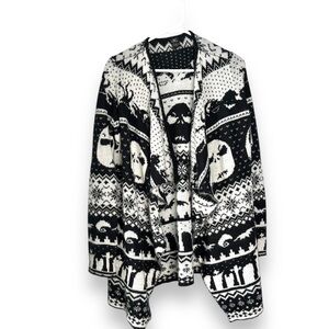 Disney Nightmare Before Christmas Womens Sm Open Front Cardigan Jack Skellington